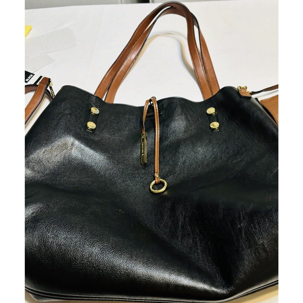 Calvin Klein Handbag/Tote Black/Brown Removable Brown Purse Business - Picture 13 of 13